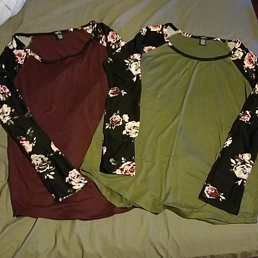 2 long sleeved Rue21 tees
